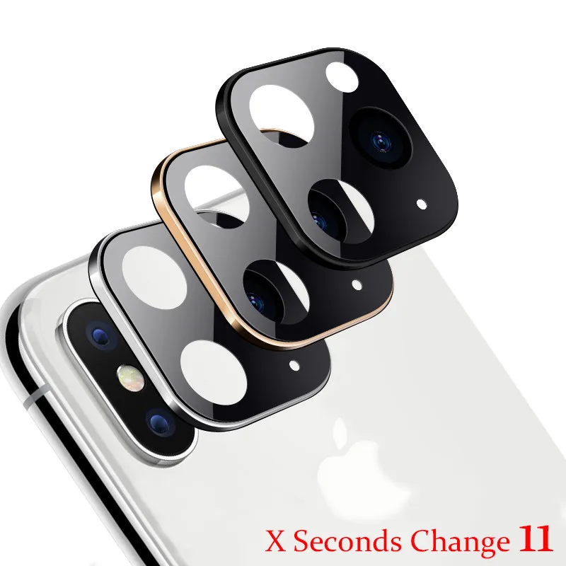 Camera Lens Cover Tempered Glass For iPhone X XS MAX Seconds Change 11 Pro Titanium Alloy Case Back | Мобильные телефоны и