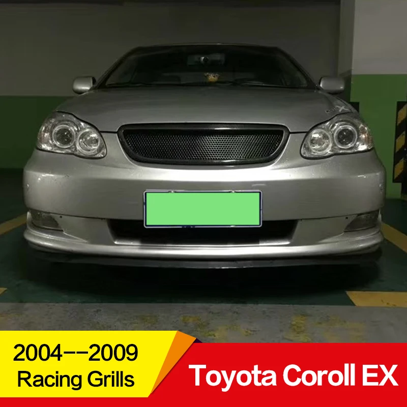 Использование для Toyota Corolla EX racing grills 2004-09 год Глянцевая углеродная волоконная арматура Передняя Центральная гоночная решетка крышка аксессуары
