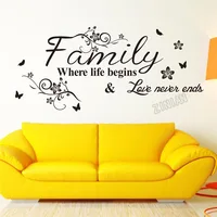 Family Quotes Wall Deals For Bedroom Love Wall Sticker Decor Living Room Famous Dormitry Wall Paper Decoration Vinyl Murals Y057