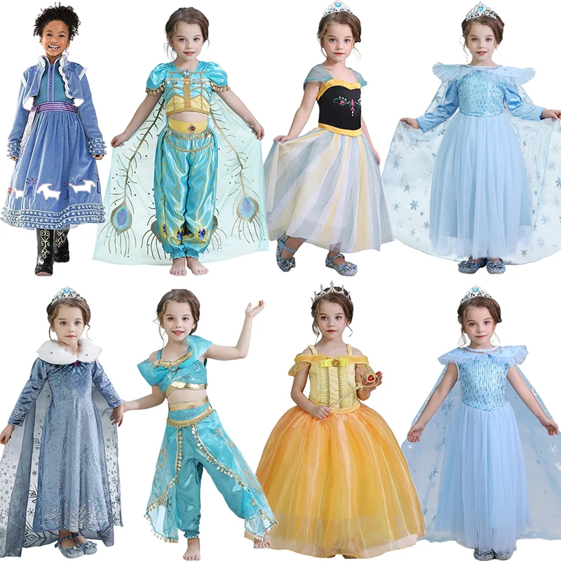 Fancy Children Dress Anna Elsa Dresses Halloween Party Princess Girls Cosplay Elza Costume Vestidos Infantil | Детская одежда и
