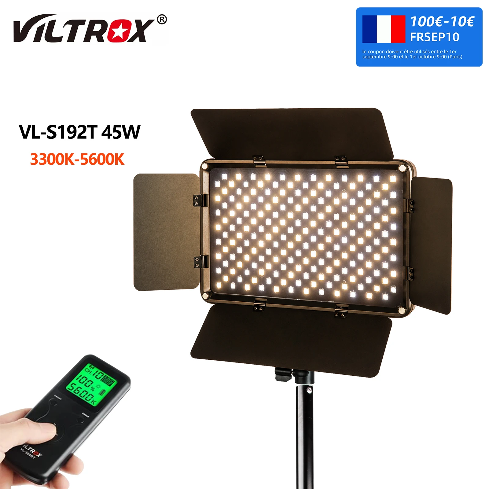 

Viltrox VL-S192T 45W Bi-color Dimmable Wireless Video LED Light Remote Panel Light for Camera Photo Studio Shooting YouTube Live