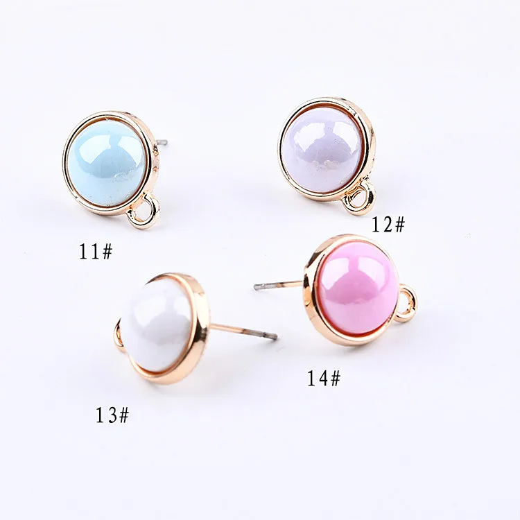 DIY handmade accessories alloy bright light color pearl earrings material pendant | Украшения и аксессуары