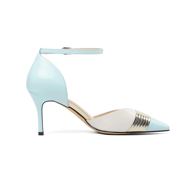

ZVQ Spring New Fashion Sexy Women Pumps Outside High Heels Shoes Pointed Toe Buckle Genuine Leather Women Shoes Drop Shipping