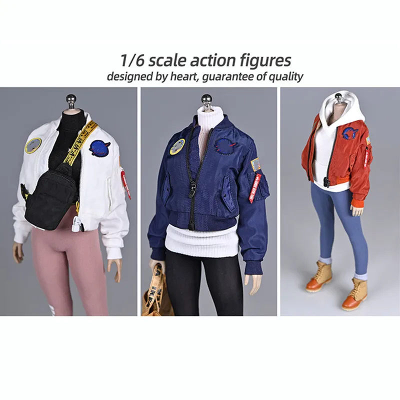 

In Stock 1/6 Scale Female Fashion Flight Jacket Coat Clothes Model Accessories for 12" Action Figure Accessories Body Toys
