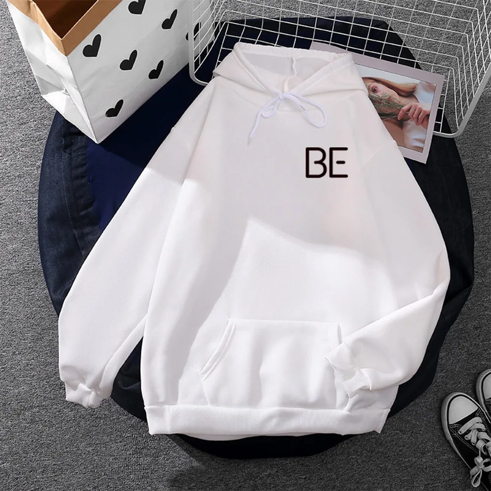 

Women Hoodie Casual Sportswear O-Neck Fleece Warm Sweatshirts Loose Autumn 2021 New Women Tops Letters Printed with pocket