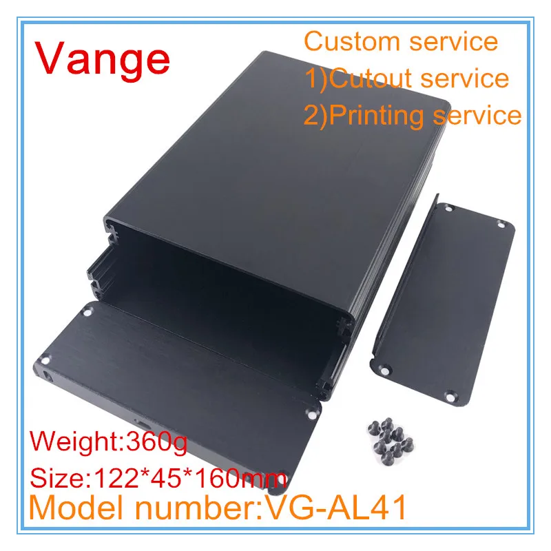 4pcs/lot black extruded profiles chassis box 122*45*160mm 6063-T5 Aluminum project enclosure wall-mounted for launcher PCB | Обустройство