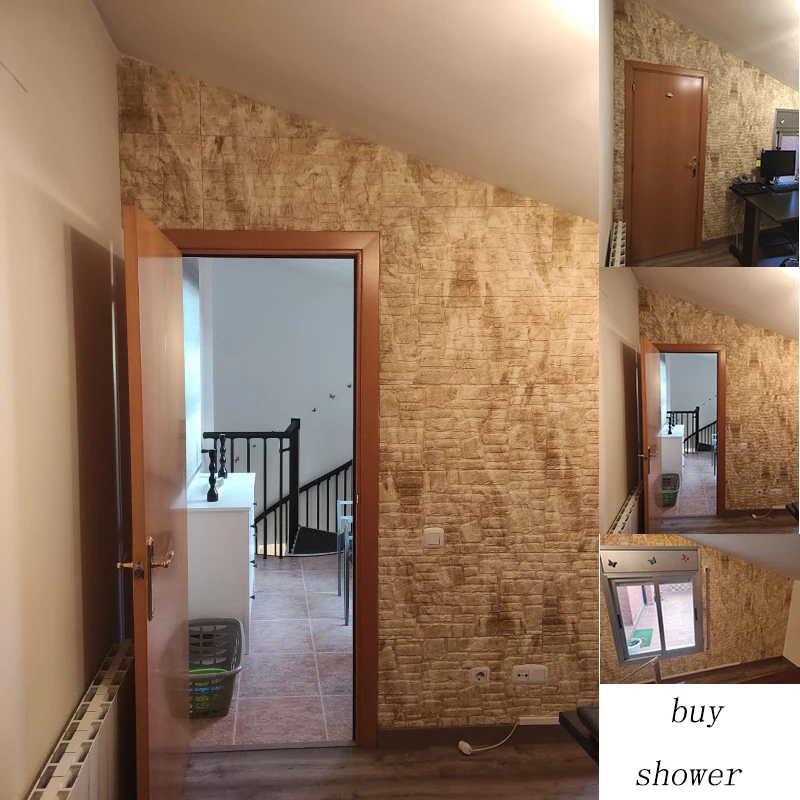 

Stereoscopic Wallpaper Modern Wall For Living Room Study Self Adhesive Proof Brick Kids' Room Water-proof