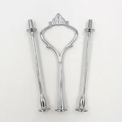Silver 3layers Новая фурнитура, тарелка для торта, подставка, декор на свадьбу, день рождения, 2/3 ярусов, кекс, дессер, без тарелки, просто тарелка, подставка - Цвет: Silver 3layers