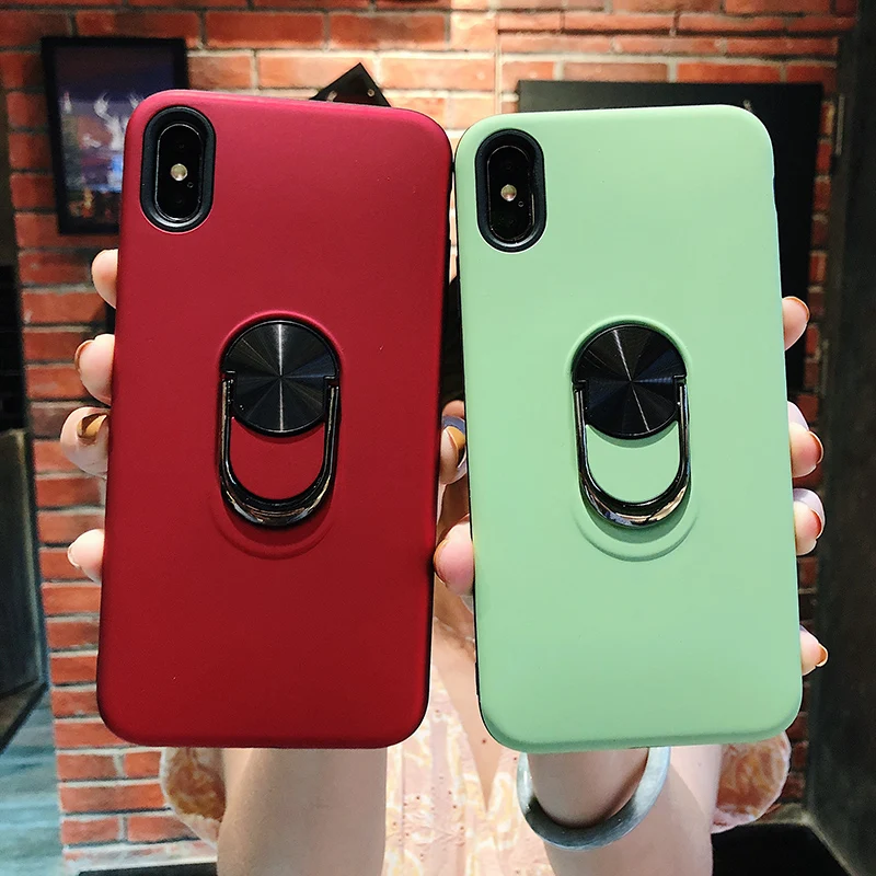 Магнитный чехол для телефона с кольцом iphone XS max XR X Силиконовый защитный 8plus 7 7Plus 6 6S