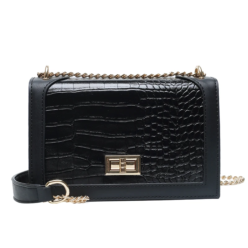 

2020 модная однотонная женская квадратная сумка-мессенджер через плечо из крокодиловой кожи bolsos para mujer сумки через плечо для женщин sac a main femme