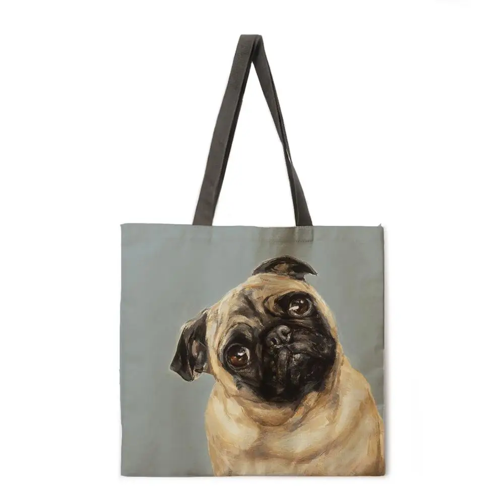 Складывающаяся сумка для покупок с изображением собаки женская на плечо отдыха