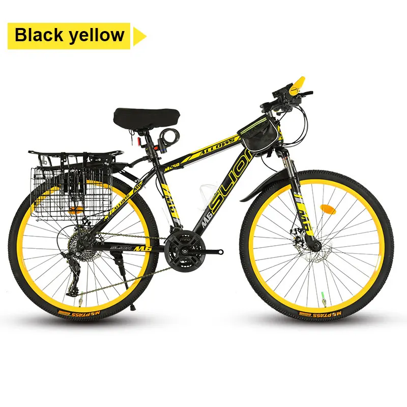 Black yellow Горный велосипед 26 дюймов скоростной внедорожный демпфирующий дисковый тормоз гоночный студенческий для взрослых мужчин и женщин Новинка - Цвет: Black yellow