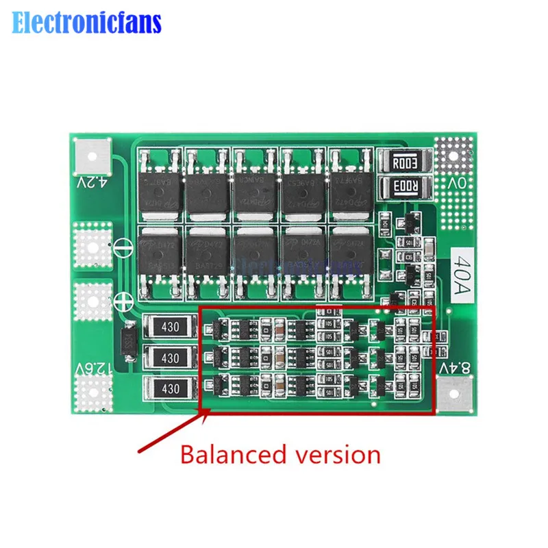 3S 40A литий-ионная батарея зарядное устройство Lipo ячеечный модуль PCB плата защиты BMS для сверлильного двигателя 12,6 в с балансом