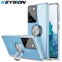 KEYSION Transparent Case for Samsung S21 Ultra S21 Plus S20  Soft Silicone Ring Phone Cover for Galaxy Note Ultra Plus