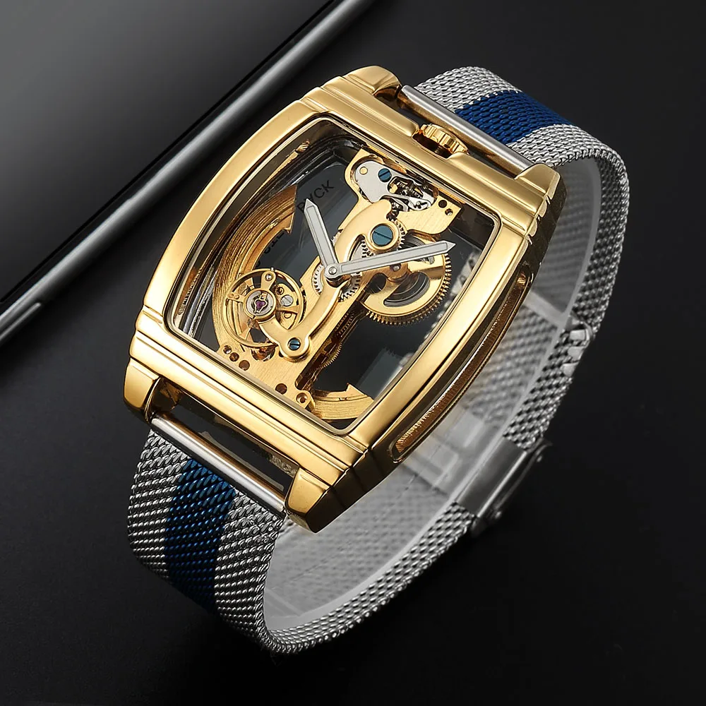 2021 Fashion Transparent Watches Men Tourbillon Watches Color Mesh Belt Automatic Mechanical Wristwatches Man Watch Reloj Hombre