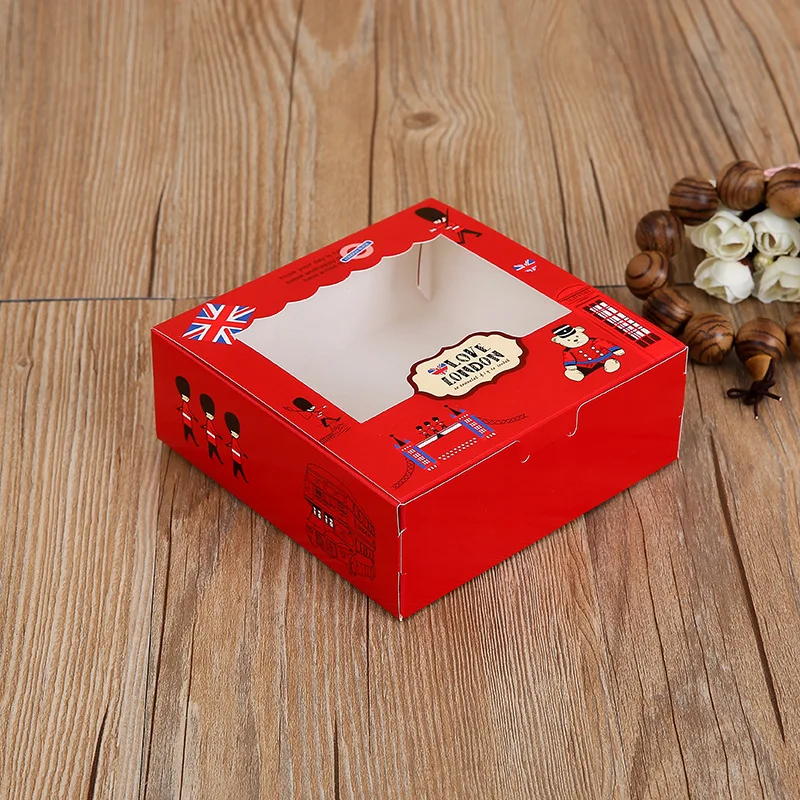 5 шт. бумага для выпечки коробки с окном Кондитерские контейнеры десерт конфеты