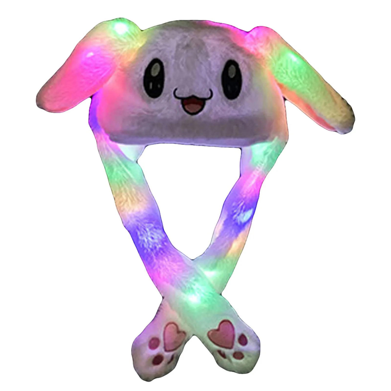 

Fashion Cute Men And Women Plush Light Rabbit Ear Hat Wrap Warm Hat Cap casquette
