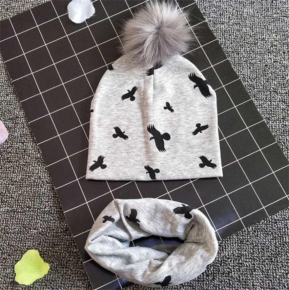 Cotton Baby Hat Scarf Set Spring Kids Cap Collar Boys Girls Warm Beanies | Детская одежда и обувь