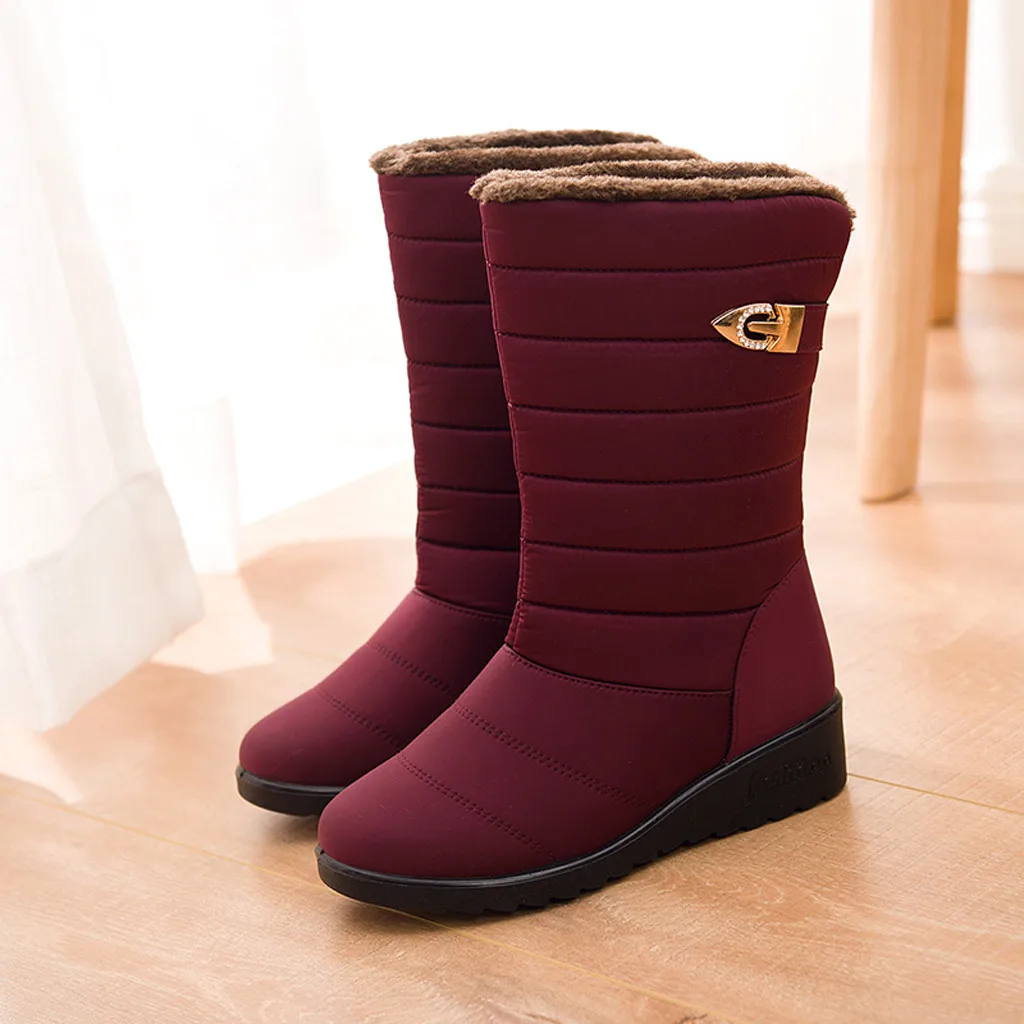 Женские ботинки коллекция 2019 года зимние женские водонепроницаемые на танкетке