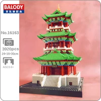 balody 16163 world architecture juyuan tower pagoda 3d model diy mini diamond blocks bricks building toy for children no box