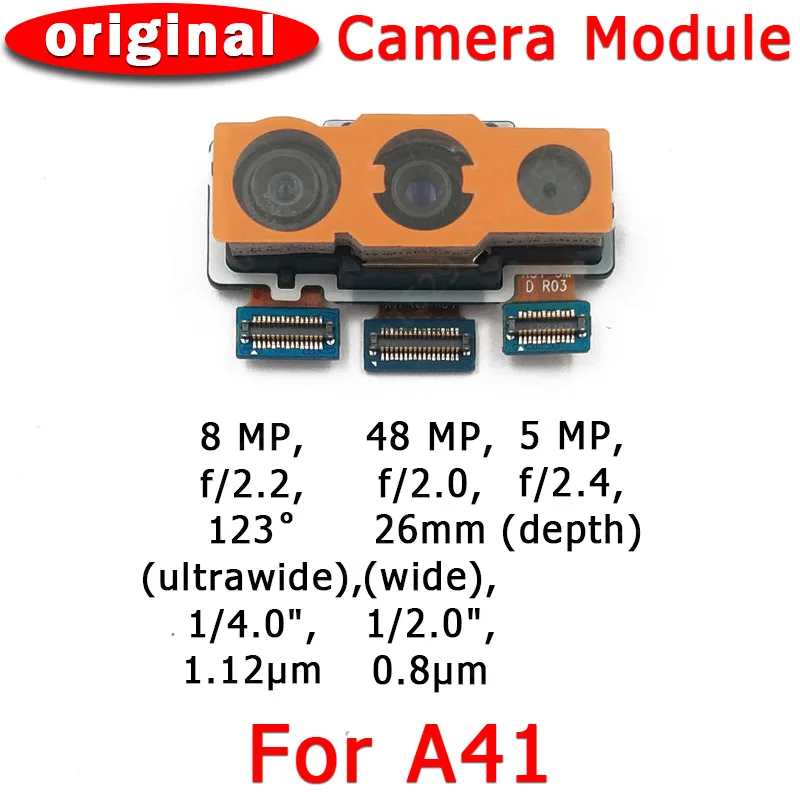 

Original Rear View Back Camera For Samsung Galaxy A41 A415 Main Big Camera Module Flex Cable Replacement Spare Parts