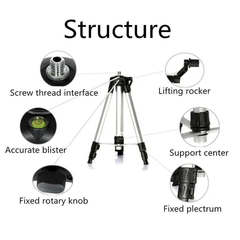 

1.2/1.5M Adjustable Aluminium Alloy Tripod Stand Holder for Laser Level Stand Tripod Measurement Tool Building Construction Tool