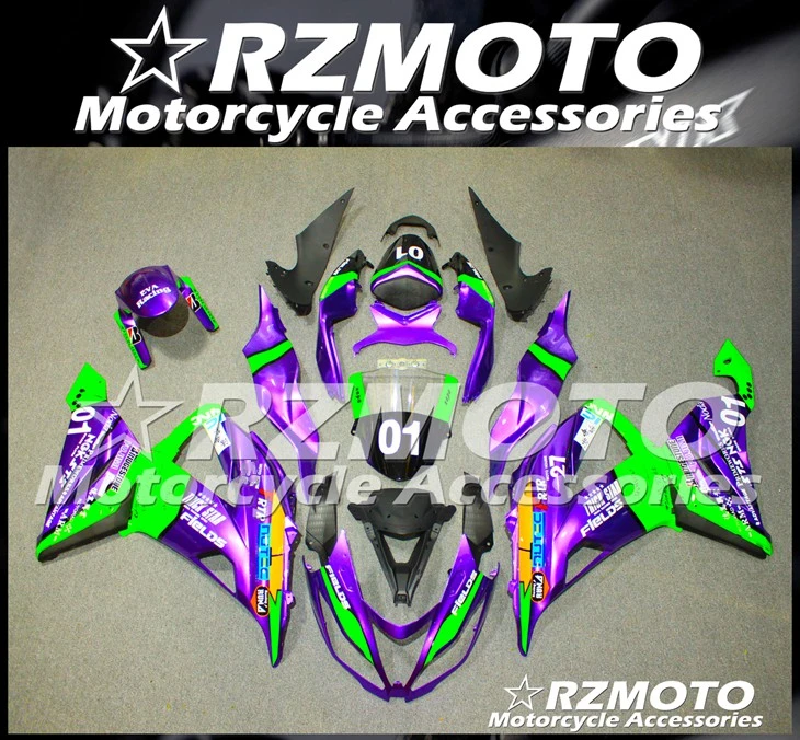 

3 Подарки Высокое качество Новый ABS мотоцикл обтекатель комплект подходит для Kawasaki Ninja ZX6R 636 2013 2014 2015 2016 2017 на заказ фиолетовый зеленый