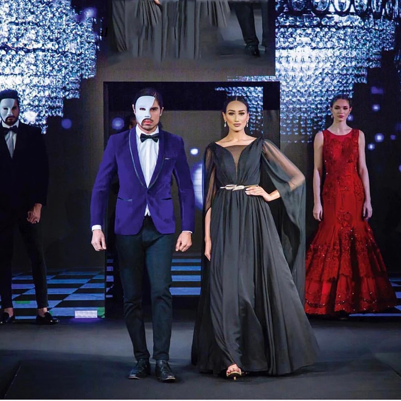 Длинная накидка из Саудовской Аравии вечерние платья с золотистой лентой