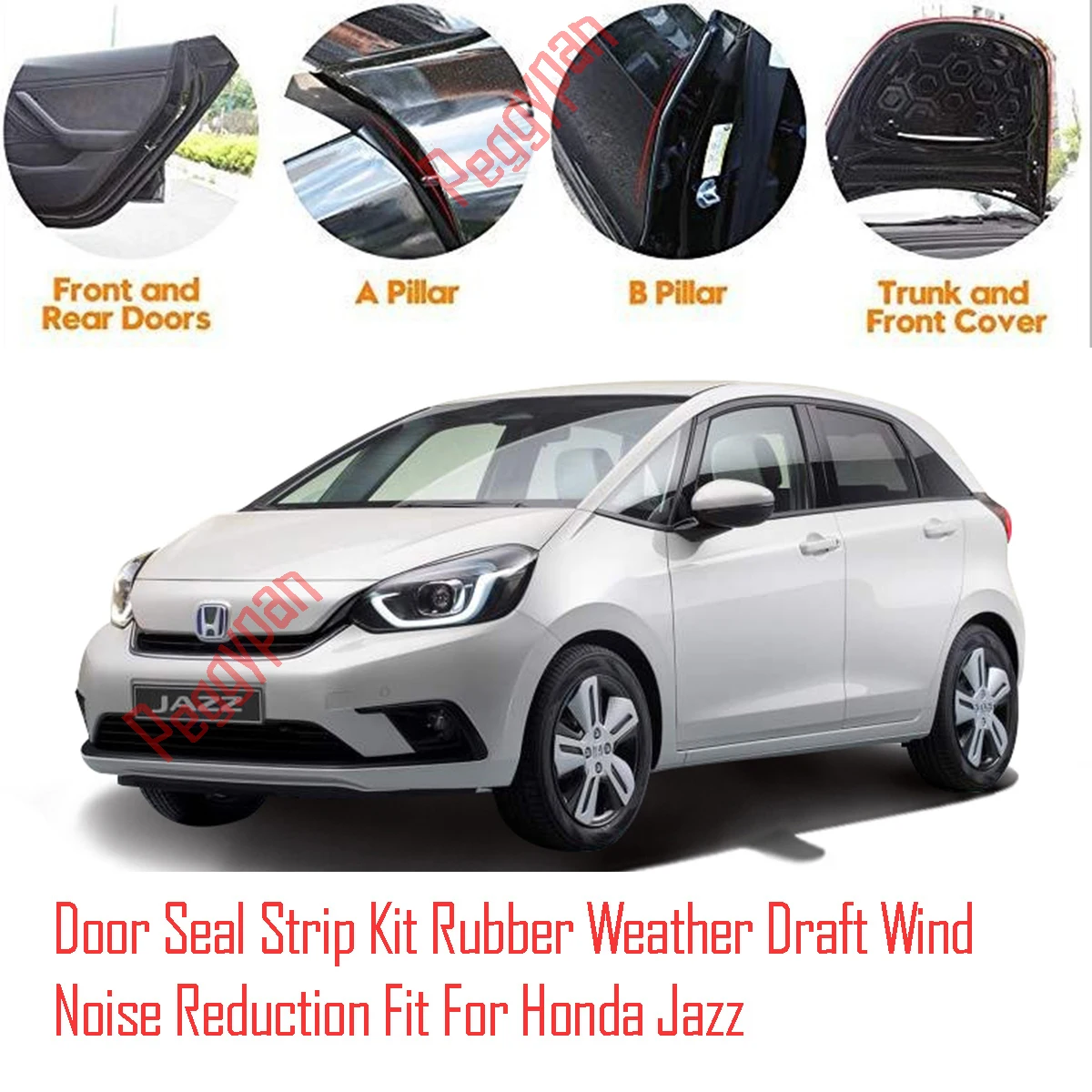 Door Seal Strip Kit Self Adhesive Window Engine Cover Soundproof Rubber Weather Draft Wind Noise Reduction Fit For Honda Jazz