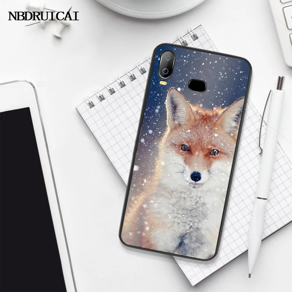 Черный мягкий резиновый чехол PENGHUWAN из ТПУ с животным лисой для телефона Samsung A10 A20