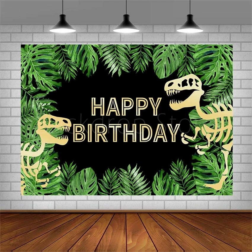

Avezano Tropical Palm Leaves Dinosaur Photography Background Birthday Party Banner Child Backdrops For Photo Studio Photoshoot