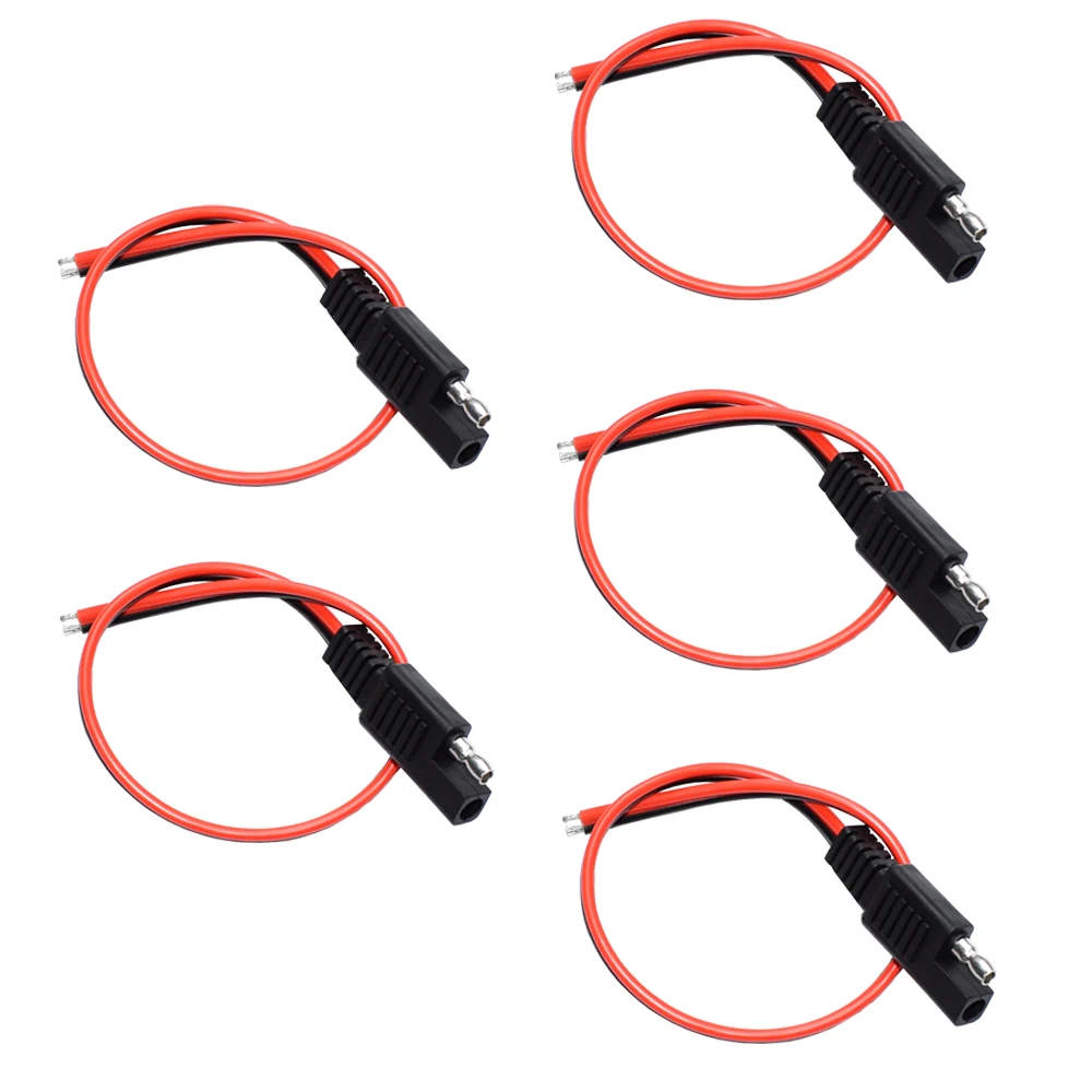 

5PCS 30cm New SAE Power Automotive Extension Cable 18AWG 30CM 2 Pin With SAE Connector Cable Quick Disconnect Extension Cable