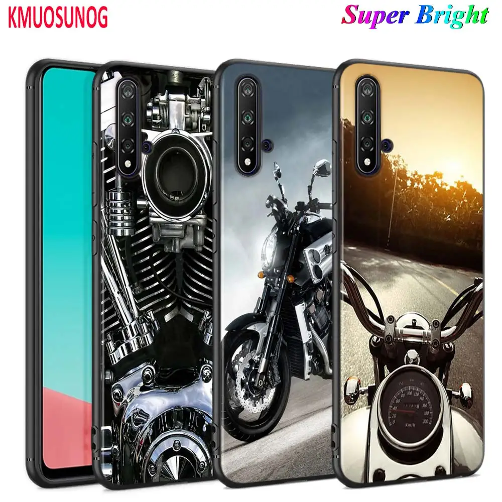 

Black Silicone Cover Moto Cross motorcycle for Huawei Nova 5 3i P Smart Z Plus 2019 P30 P20 Pro P10 P9 Lite Plus Phone Case