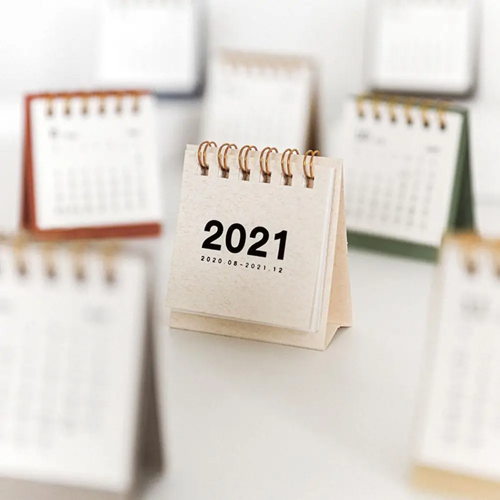 

2021 Simple Black White Desk Coil Calendar Mini Daily Agenda Table Office Yearly Planner Supplies 2021 Organizer Schedule S C8B1