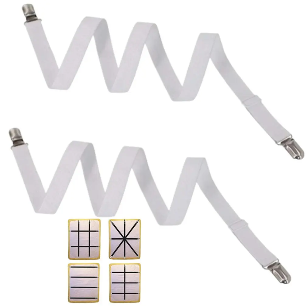 

Non-slip Six-sided 12-clip Sheet Fixing Strap Adjustable Suspenders Elastic Sheet Bedding Accessories Clips