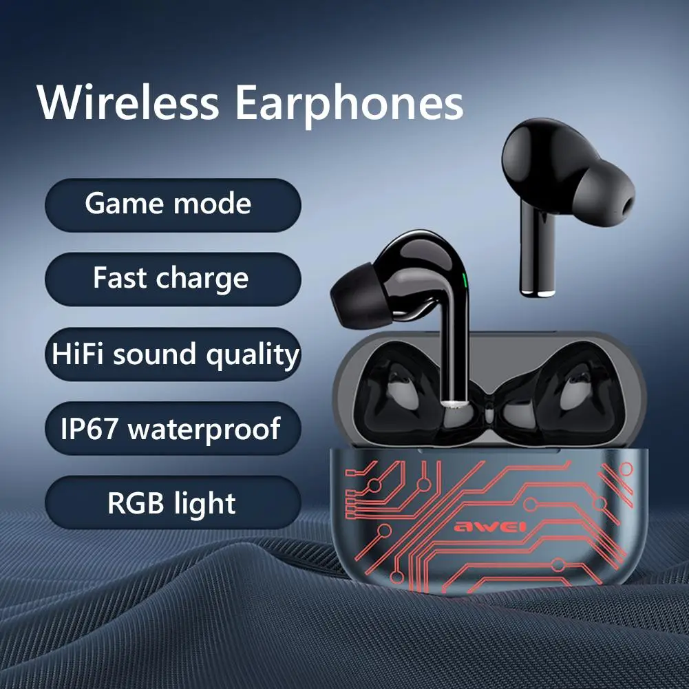 

T29 Wireless BluetoothV5.0 Gaming Headphones With RGB Colorful Breathing Light Noise Cancelling Microphone Low-latency Headset