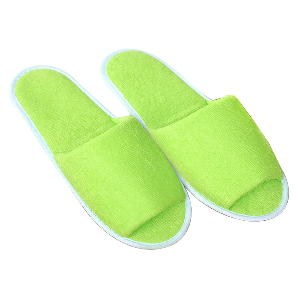 Men Women Indoor Portable House Foldable Soft Hotel Solid With Storage Bag Breathable Spa Travel Guest Slippers Non Disposable | Обувь