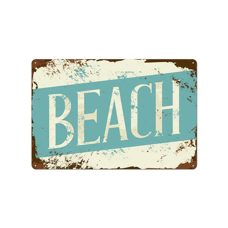 

Metal Tin Sign beach sign Decor Bar Pub Home Vintage Retro