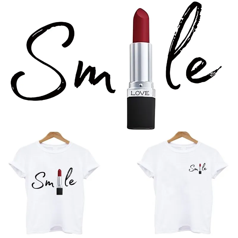 

Lipstick smile stripes iron on patches appliques thermo stickers on clothes heat transfer stickers custom patch free shipping