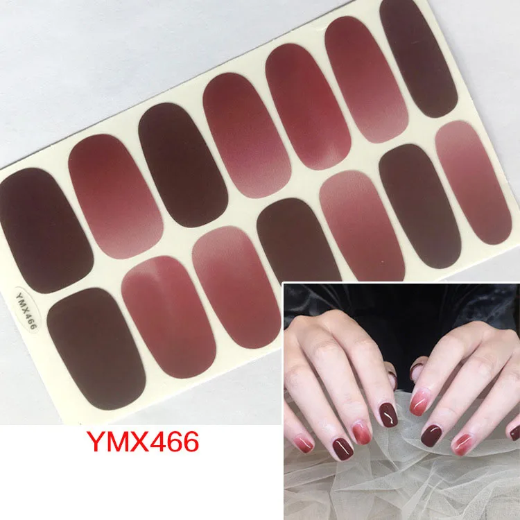 14 подсказок/лист корейский модный цветной стикер для ногтей Французский Полный