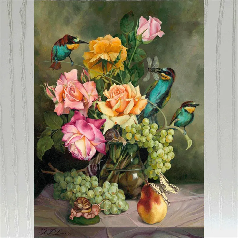 

5D DIY Diamond Painting Flowers Vase Cross Stitch Kit Full Drill Diamond Embroidery Mosaic Art Picture Home Decoration Gift