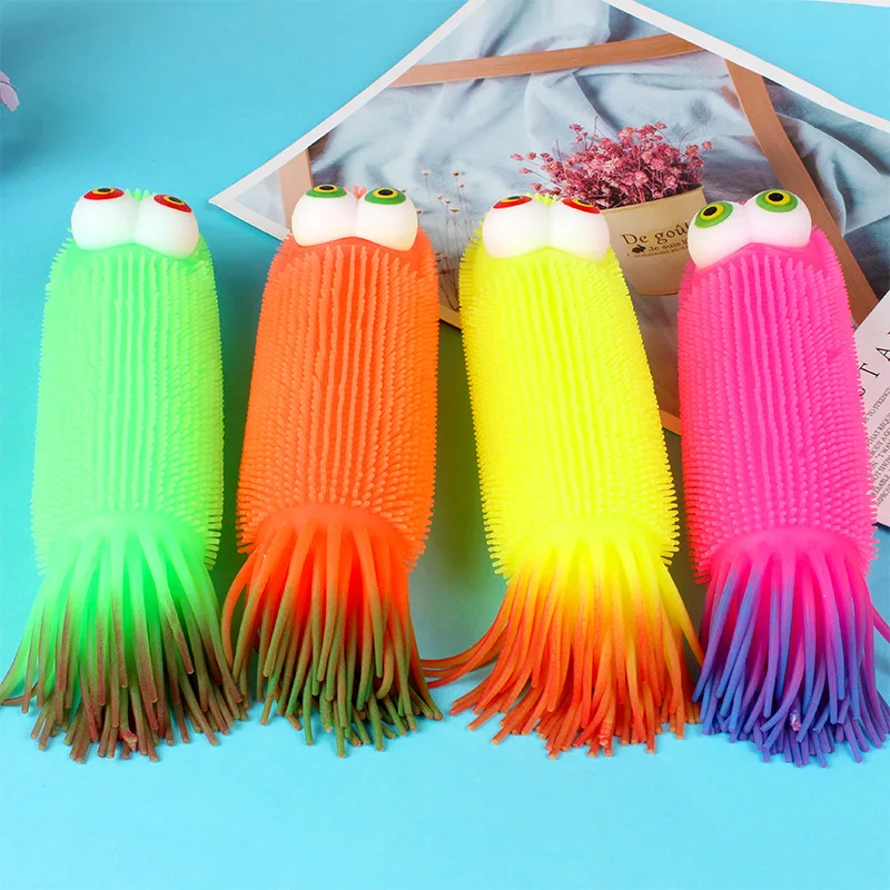 

1PCS Hot sale new Cute insects LED toy Big eyes design Luminous children toys Adults vent decompression toys Soft glue Pinch nip