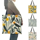 Эко льняной складные сумки-шопперы геометрический узор в горошек, Свежие Листья печати для женщин сумки большой Ёмкость хранения сумка Bolsa