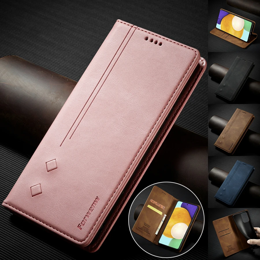 

Leather Wallet Style Case For Samsung Galaxy A02S A12 A32 A51 A52 A52S A71 A72 S21/S20 Plus/Ultra/FE S10/S9/S8 Plus Note20 Ultra