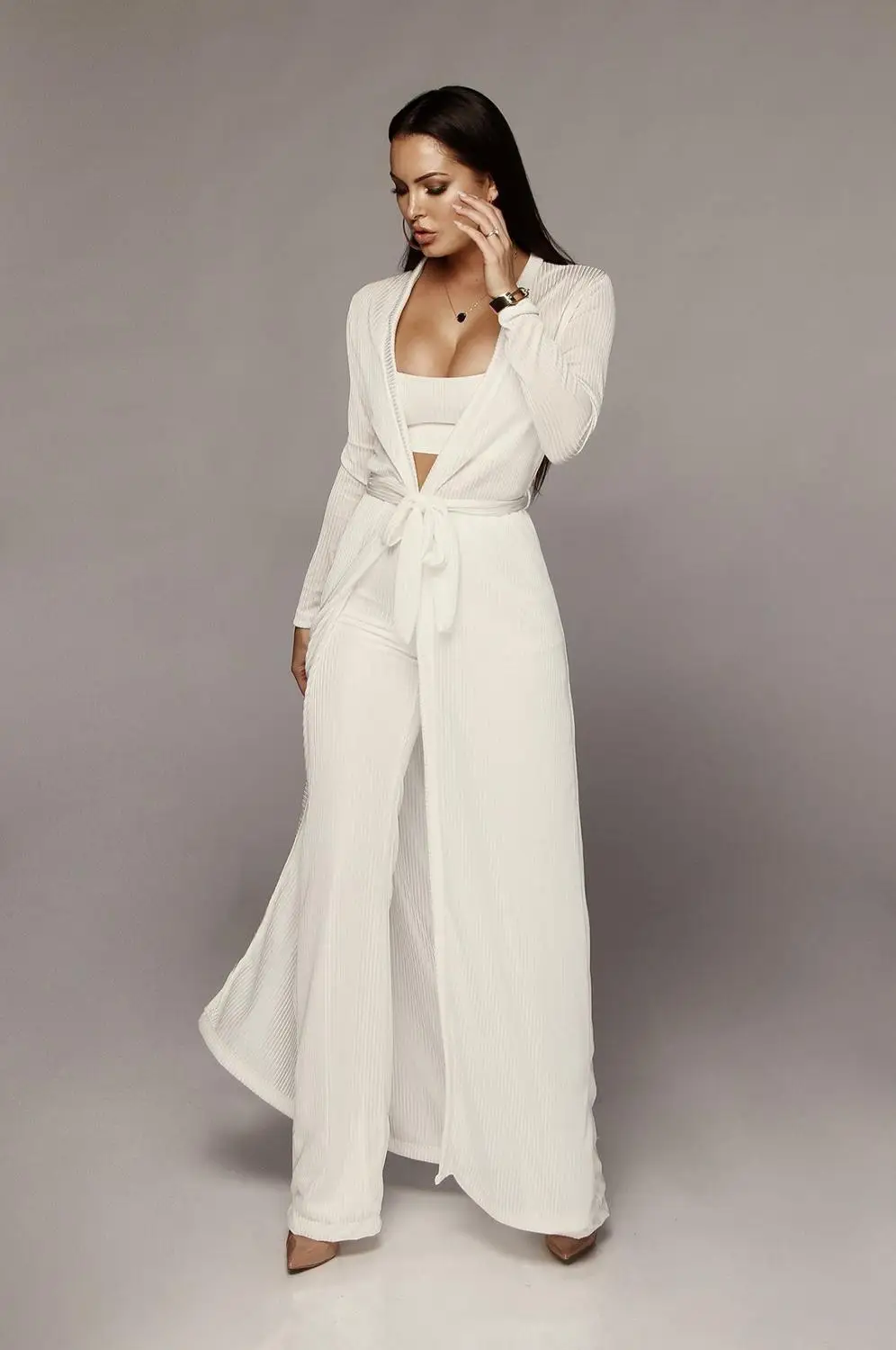 Женская одежда из 3 предметов осенняя мода 2019 юбка и топ розовый наряд