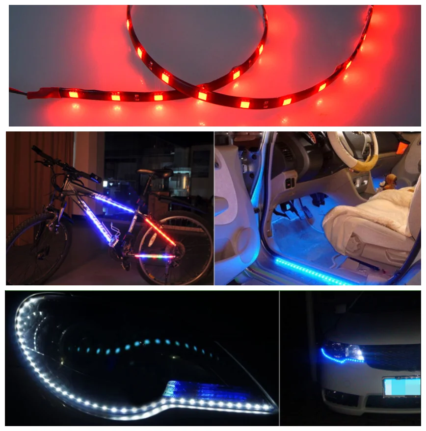 Светодиодный декоративный светильник для мотоцикла и автомобиля 30 см 15SMD 3528