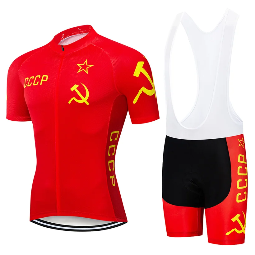2020 CCCP Велоспорт Джерси 9D комплект MTB Униформа красная велосипедная одежда Ropa Ciclismo