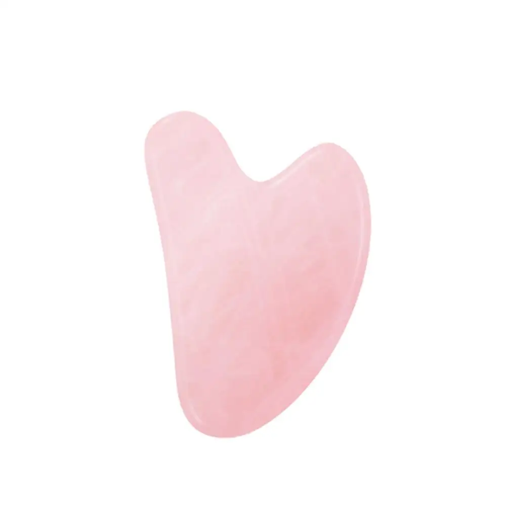 Gouache Scraper Дропшиппинг Gua Sha массажер для лица розовый кварц гуашь скребок натуральный розовый кварц лица гуаша нефрит для массажа ролик - Цвет: Gouache Scraper