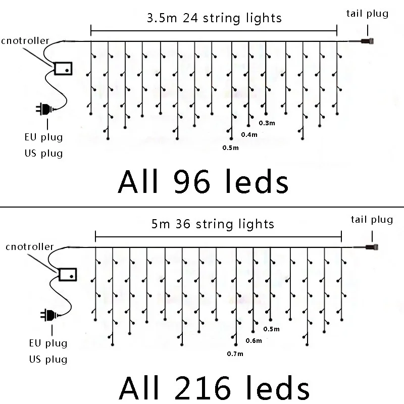 street winter garland house christmas decorations christmas lights festoon icicle garland curtain light droop 0 50 60 7m free global shipping