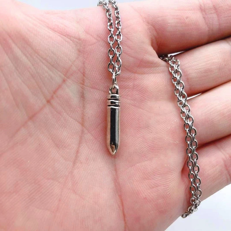 Креативное ожерелье с пулей в стиле панк серебряное подвеской декоративное